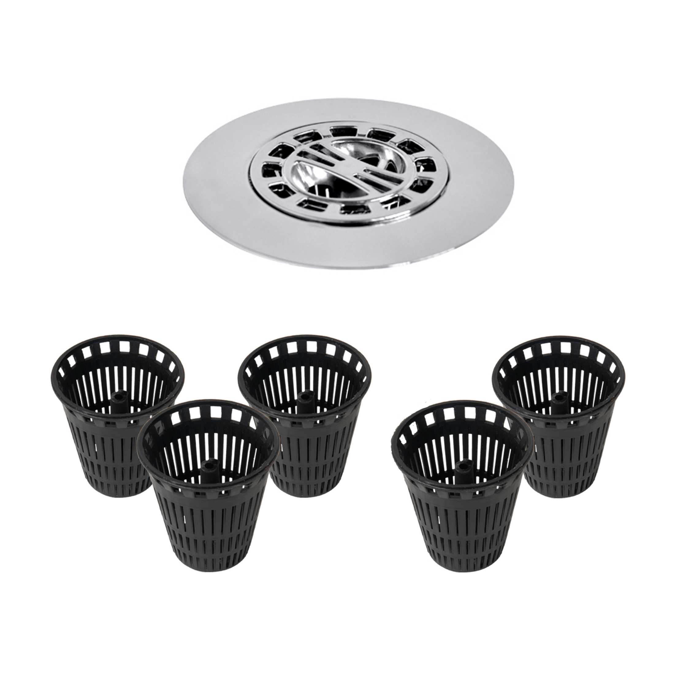 Danco Hair Catcher for Shower Drain in Chrome with Extra Baskets