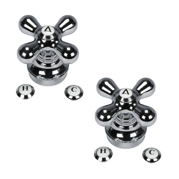 Faucet Cross-Arm Handle in Chrome (2-Pack)