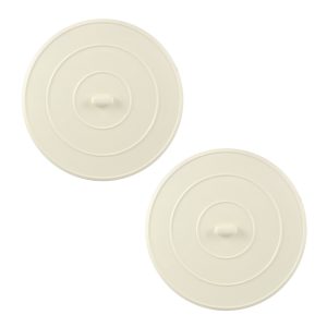 5 in. Flat Suction Sink Stopper in White (2-Pack)