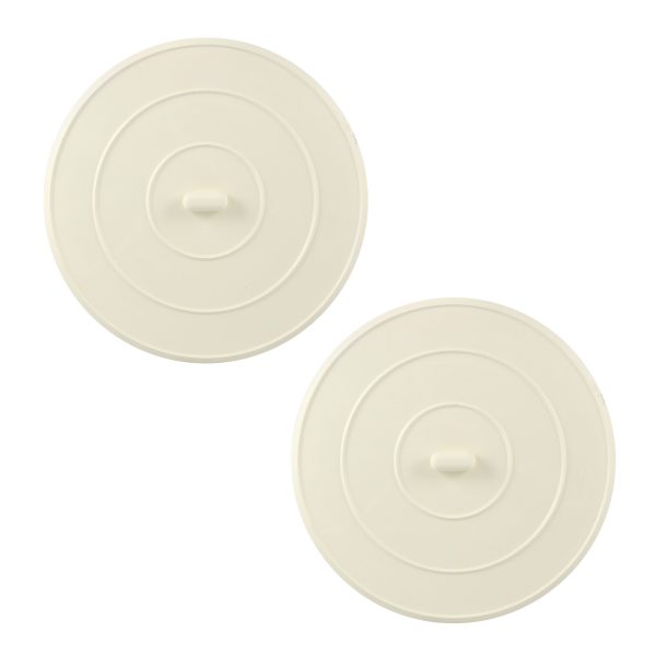 5 in. Flat Suction Sink Stopper in White (2-Pack)