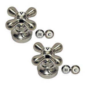 Faucet Cross-Arm Handle in Brushed Nickel (2-Pack)