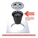 Square Hair Catcher for Shower Drain in Chrome