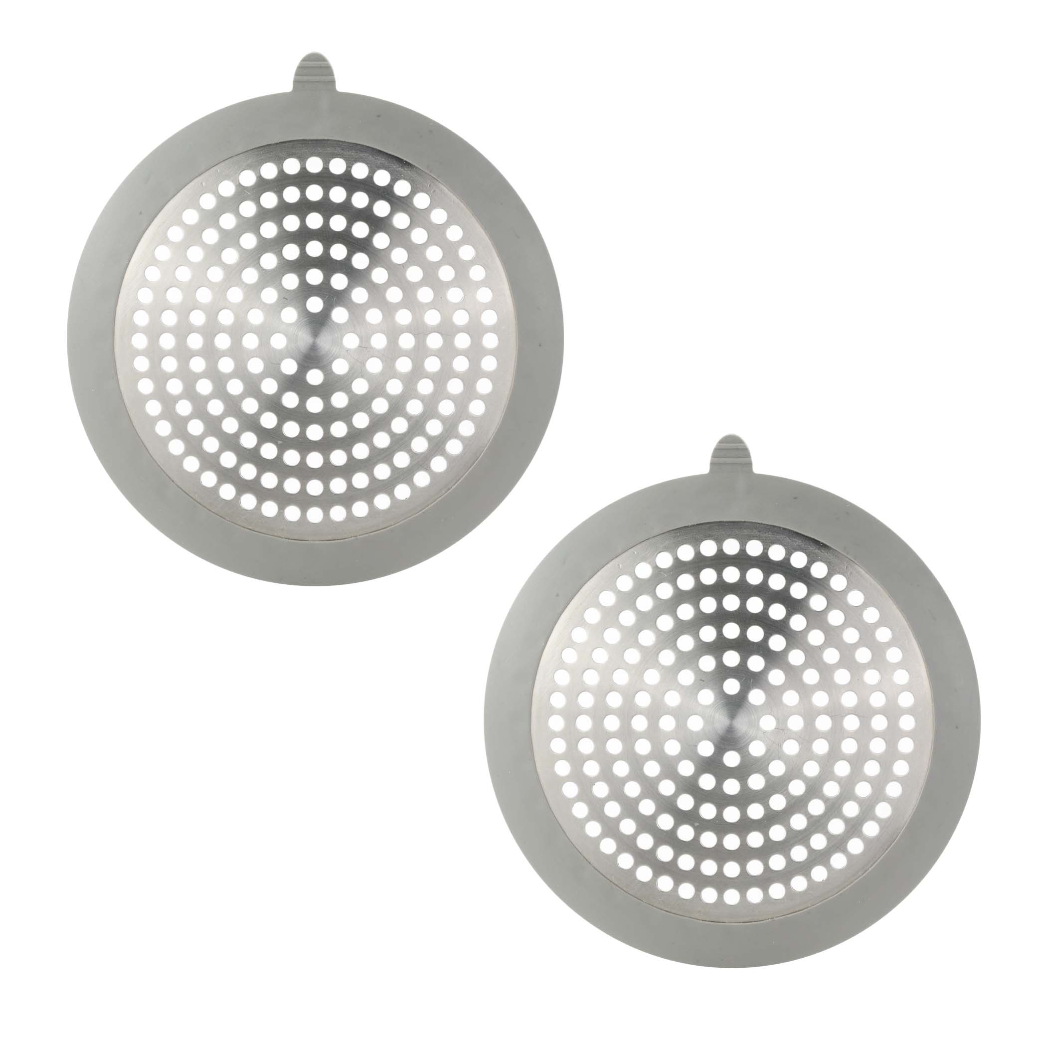 Bathroom Sink/Bathtub Hair Catcher & Drain Protector in Brushed Nickel  (2-Pack) - Danco