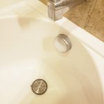 5th image of Bathroom Sink/Bathtub Hair Catcher & Drain Protector in Brushed Nickel