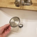 6th image of Bathroom Sink/Bathtub Hair Catcher & Drain Protector in Brushed Nickel