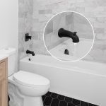 2nd image of 6 in. Decorative Tub Spout with Pull Up Diverter in Matte Black