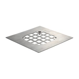 Square Snap-In Shower Drain Cover in Brushed Nickel
