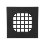 Square Snap-In Shower Drain Cover in Matte Black