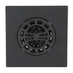 Square Hair Catcher for Shower Drain in Matte Black