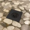Square Hair Catcher for Shower Drain in Matte Black