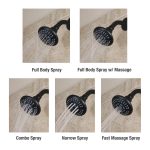 5-Spray Water-Saving Shower Head in Matte Black