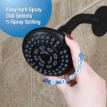 5-Spray Water-Saving Shower Head in Matte Black