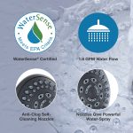 5-Spray Water-Saving Shower Head in Matte Black