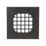 Square Snap-In Shower Drain Cover in Oil Rubbed Bronze