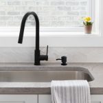 Universal Soap Dispenser with Curved Nozzle in Matte Black