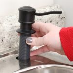 Universal Soap Dispenser with Curved Nozzle in Matte Black