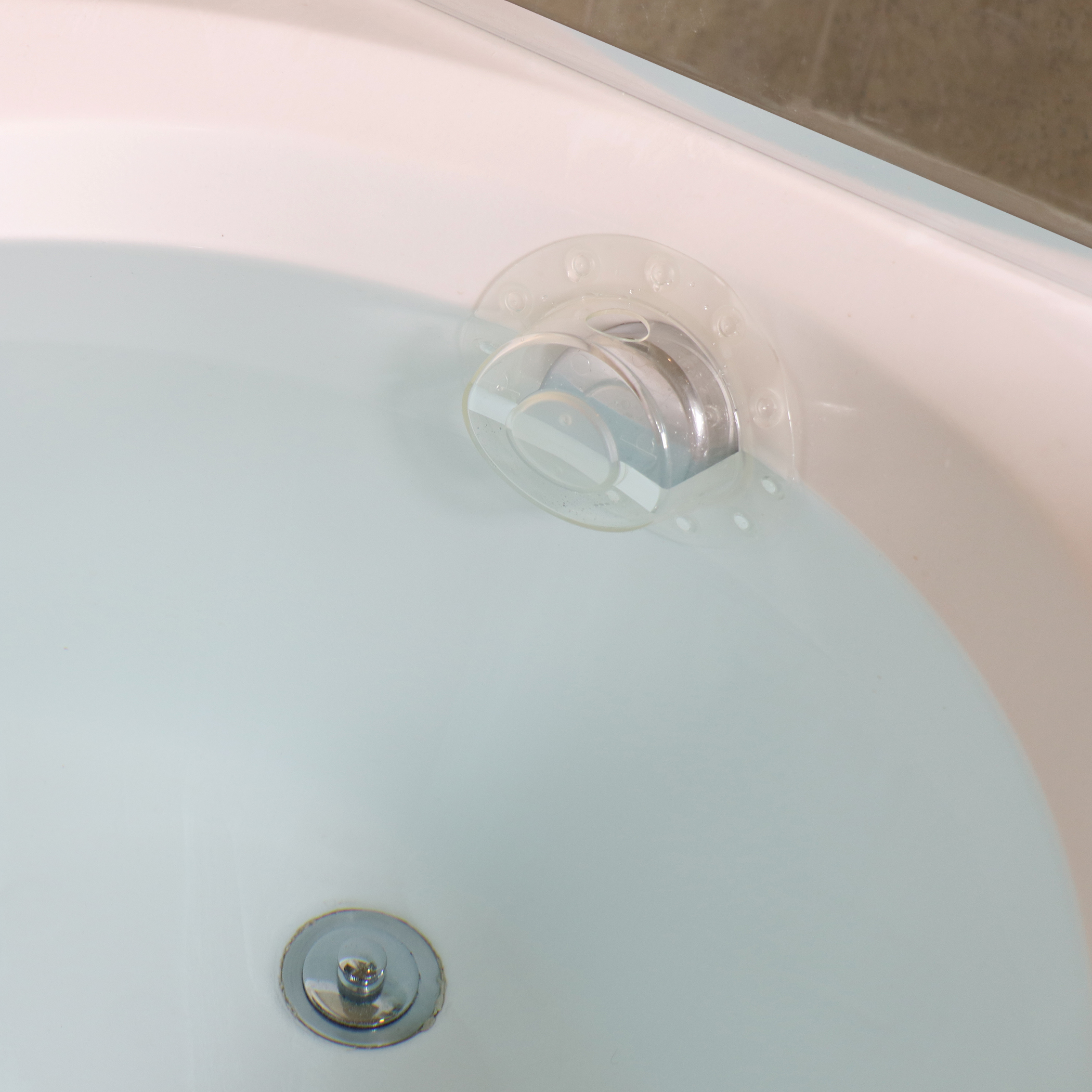 deep water bath - bottomless bath overflow drain