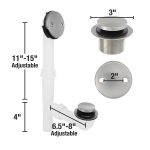 3rd image of Touch-Toe Tub Drain Kit with Brushed Nickel Trim