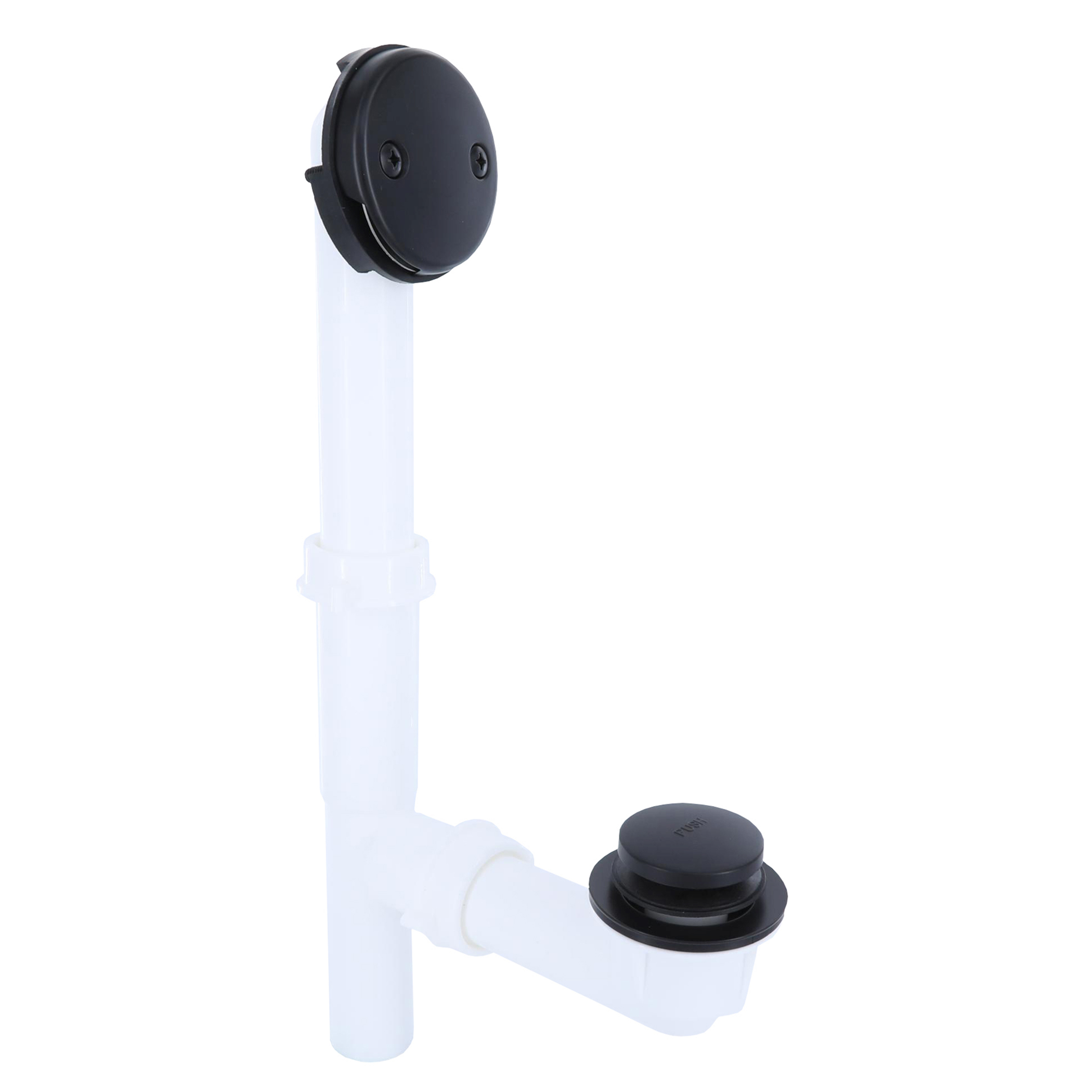 Touch-Toe Tub Drain Kit with Matte Black Trim - Danco