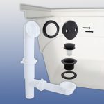 2nd image of Touch-Toe Tub Drain Kit with Matte Black Trim
