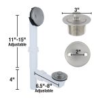 3rd image of Twist and Turn Tub Drain Kit with Brushed Nickel Trim