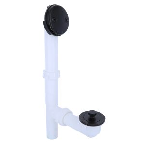 Twist and Turn Tub Drain Kit with Matte Black Trim