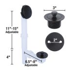 3rd image of Twist and Turn Tub Drain Kit with Matte Black Trim