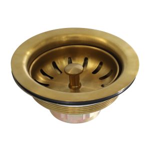 3-1/2 in. Basket Strainer Assembly in Brushed Gold