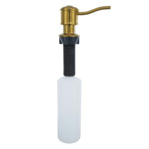 Universal Soap Dispenser with Curved Nozzle in Brushed Gold