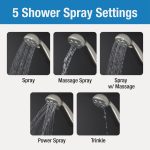 Multi-Function Massage Handheld Showerhead with Hose in Brushed Nickel