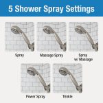 Multi-Function Massage Handheld Showerhead with Hose in Brushed Nickel