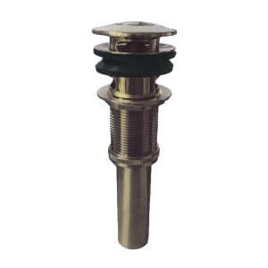 Decorative Push-Button Sink Drain in Brushed Gold
