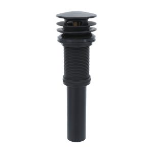 Decorative Push-Button Sink Drain without Overflow in Matte Black