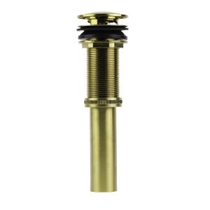 Decorative Push-Button Sink Drain without Overflow in Brushed Gold
