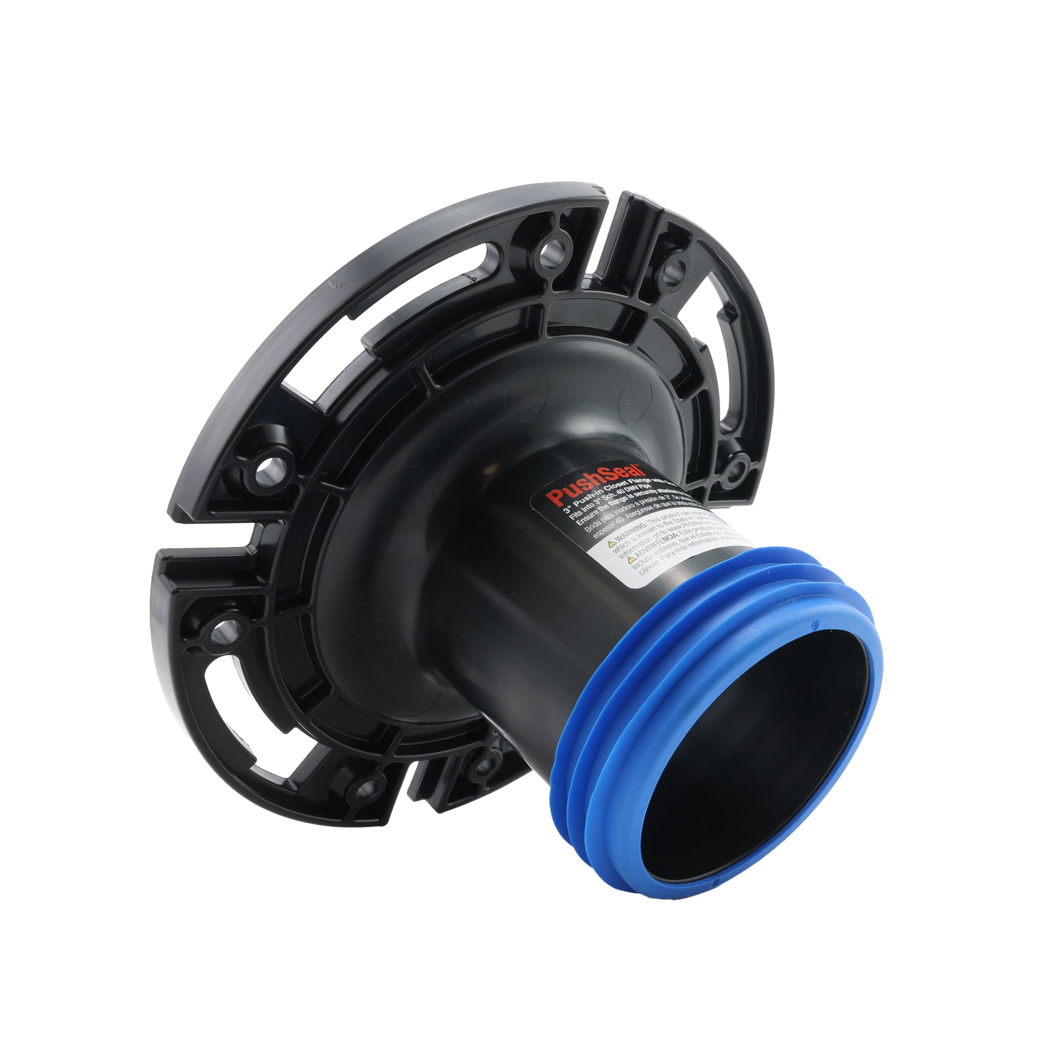 PushSeal™ – 3" Push-In Closet Flange with Seal in Black