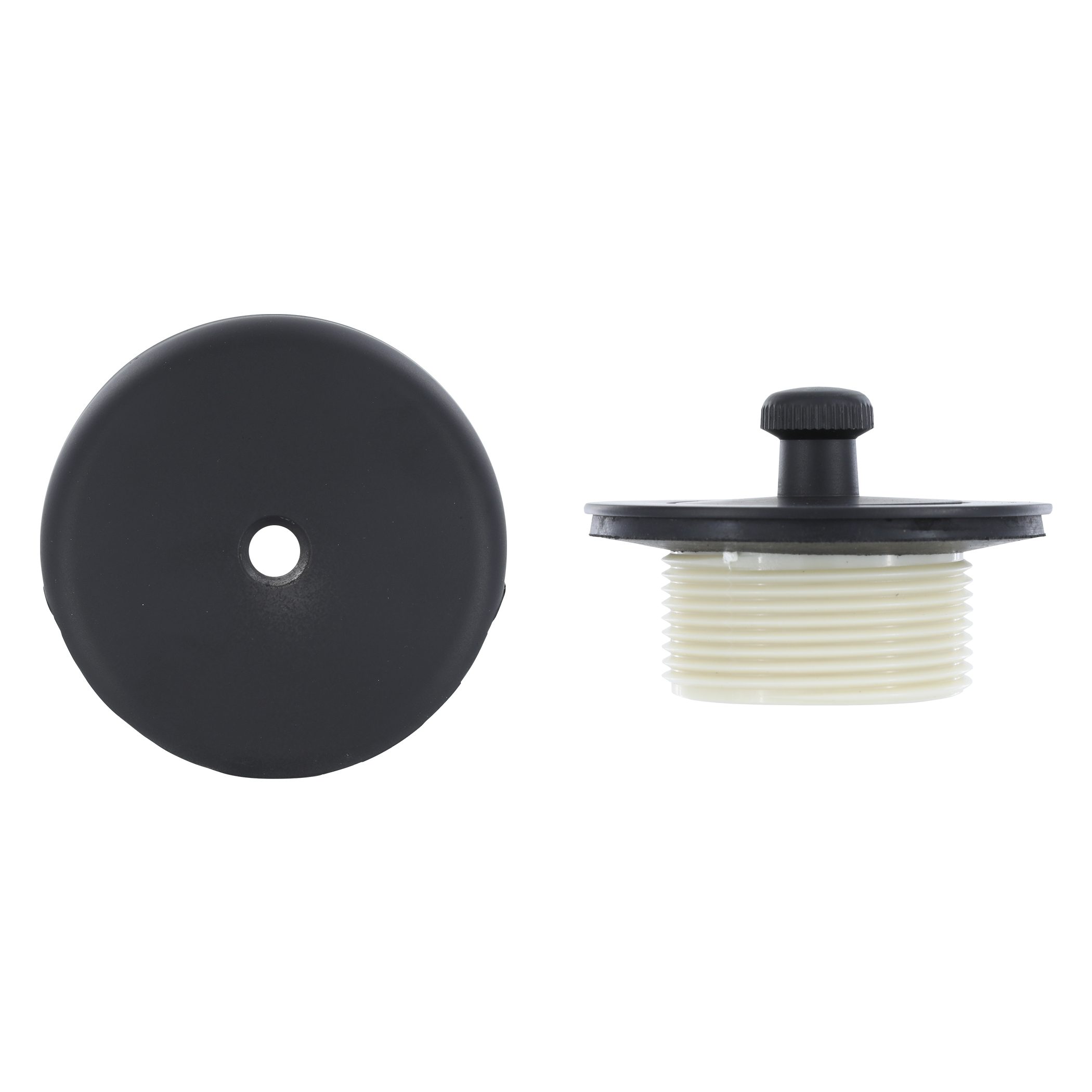 Universal Lift and Turn Tub Drain Trim Kit with Overflow in Matte Black